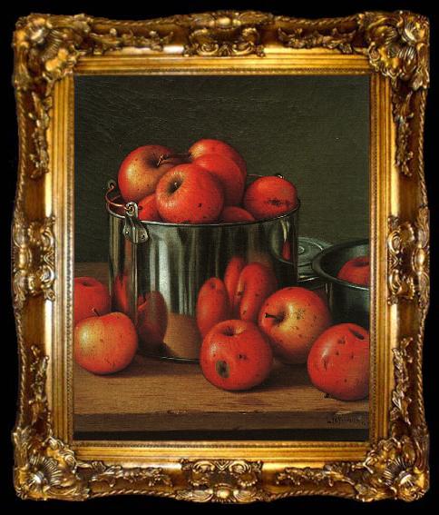 framed  Levi Wells Prentice Apples in a Tin Pail, ta009-2